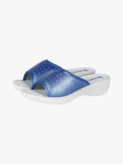 Inblu Ciabatte sanitarie da donna aperte con plantare in pelle - jeans