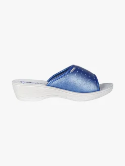 Inblu Ciabatte sanitarie da donna aperte con plantare in pelle - jeans