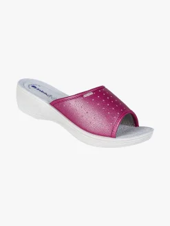 Inblu Ciabatte sanitarie da donna aperte con plantare in pelle - fucsia
