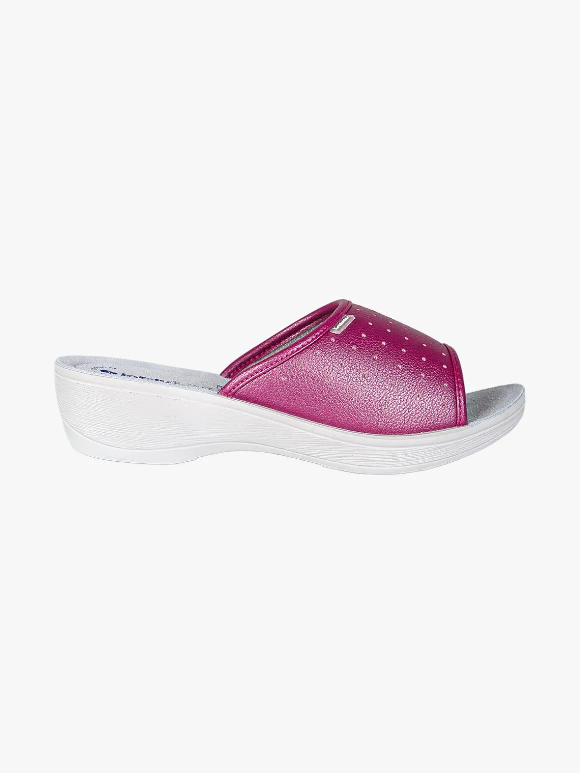 Inblu Ciabatte sanitarie da donna aperte con plantare in pelle - fucsia