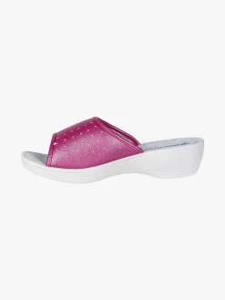 Inblu Ciabatte sanitarie da donna aperte con plantare in pelle - fucsia