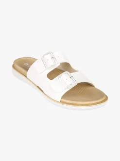 Inblu DUAL DENSITY Ciabatte donna con doppia fibbia - bianco