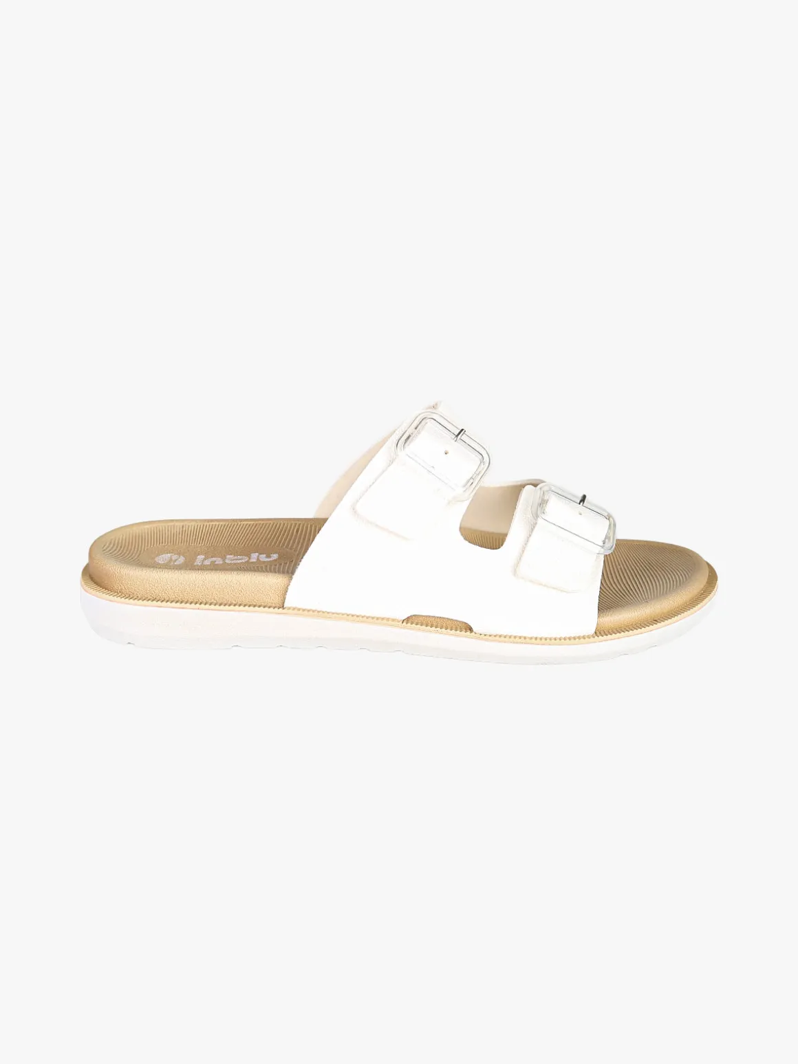 Inblu DUAL DENSITY Ciabatte donna con doppia fibbia - bianco