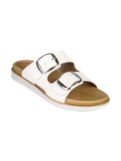 Inblu DUAL DENSITY Ciabatte donna con doppia fibbia - bianco