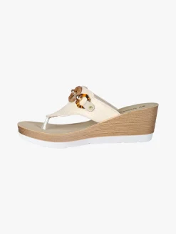 Inblu Infradito donna con zeppa e catena - beige