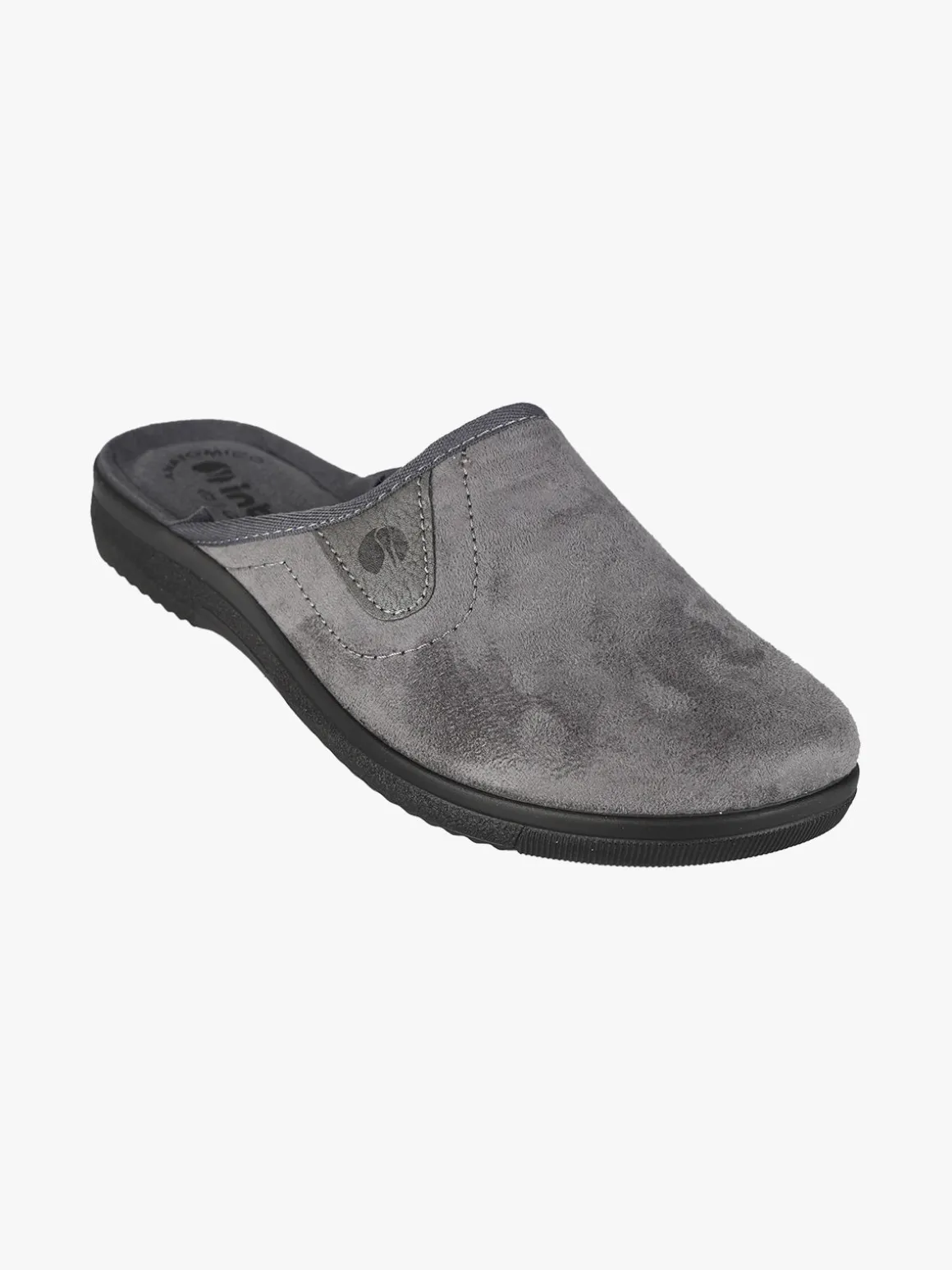Inblu Pantofole da uomo in tessuto scamosciato con logo