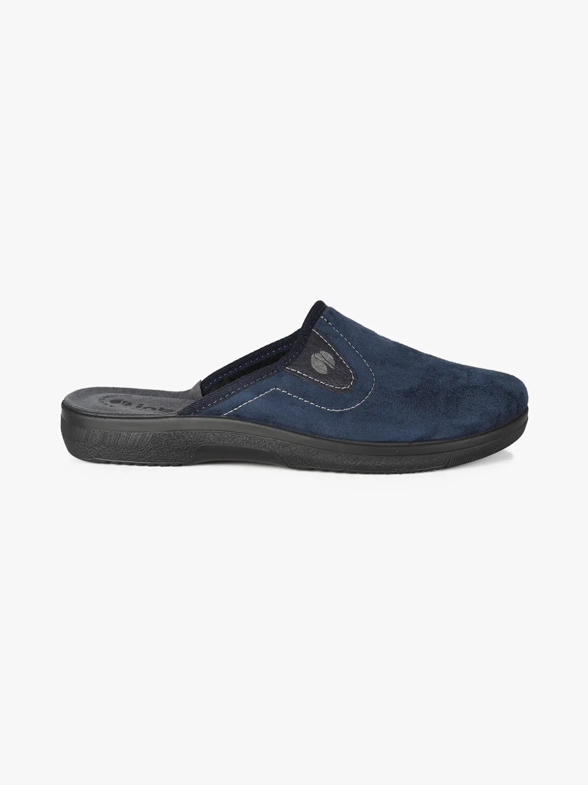 Inblu Pantofole da uomo in tessuto scamosciato con logo