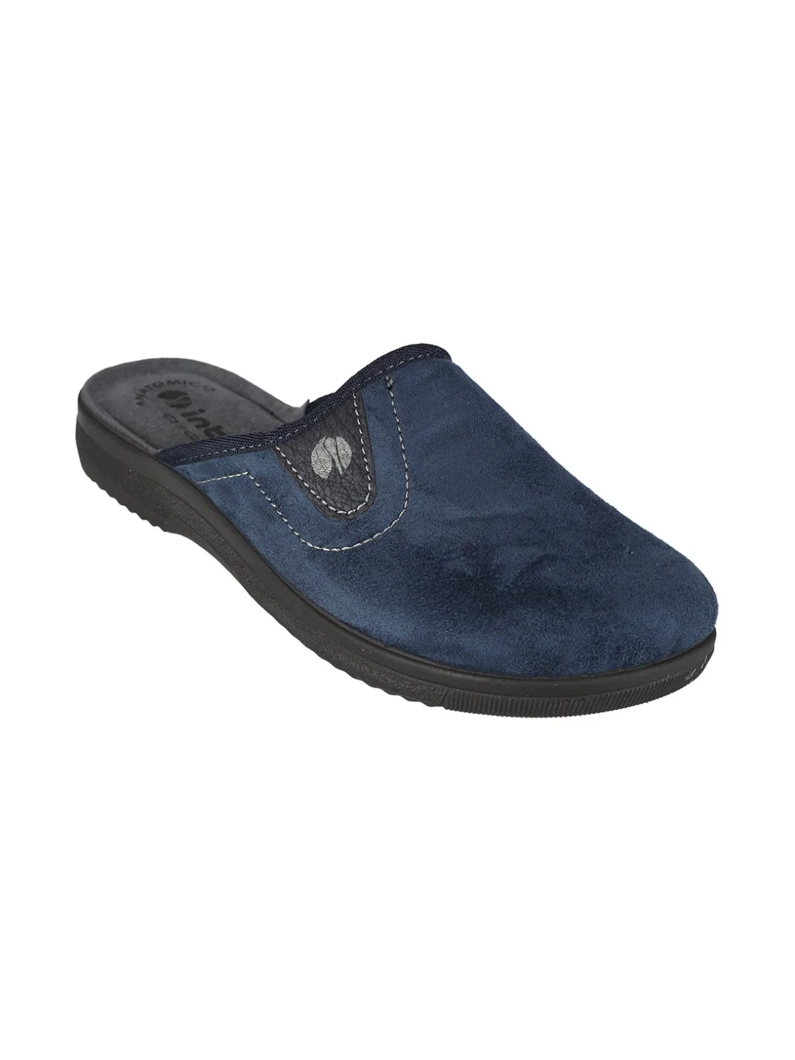 Inblu Pantofole da uomo in tessuto scamosciato con logo