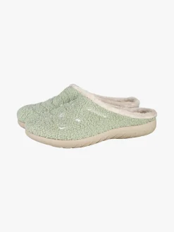Inblu Pantofole donna invernali con ricami - verde chiaro