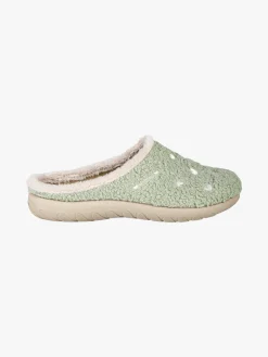 Inblu Pantofole donna invernali con ricami - verde chiaro