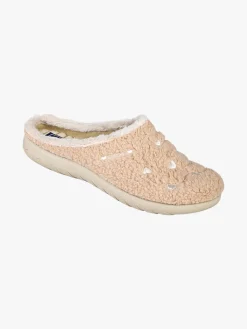 Inblu Pantofole donna invernali con ricami - sabbia