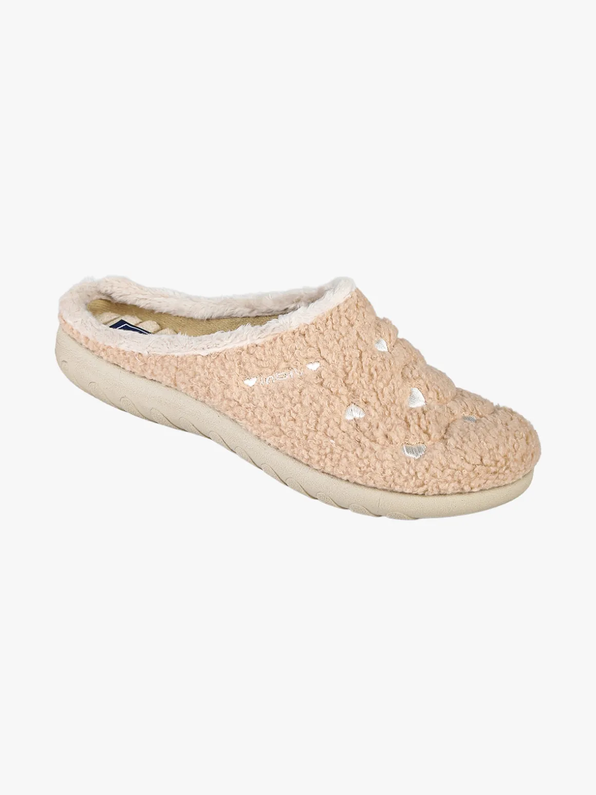 Inblu Pantofole donna invernali con ricami - sabbia