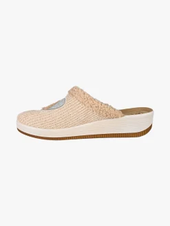 Inblu Pantofole donna invernali con zeppa - naturale