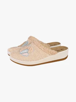 Inblu Pantofole donna invernali con zeppa - naturale