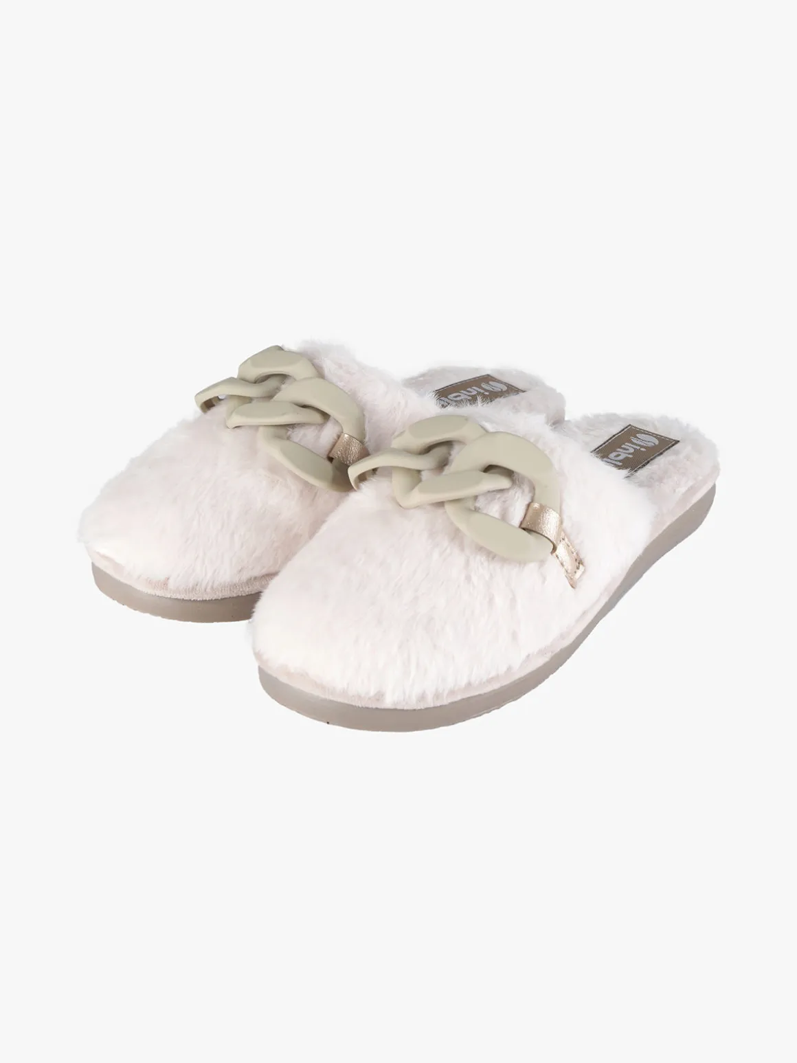 Inblu Pantofole donna pelose con catena