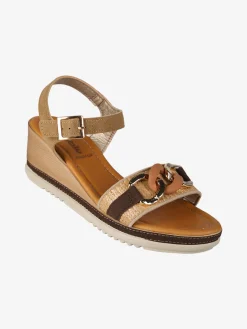 Inblu Sandali da donna con zeppa e catena decorativa