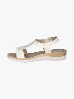 Inblu Sandali donna con brillantini e cinturino con fibbia - bianco
