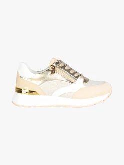 Inblu Sneakers brillantinata da donna con platform - sabbia