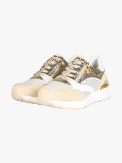 Inblu Sneakers brillantinata da donna con platform - sabbia