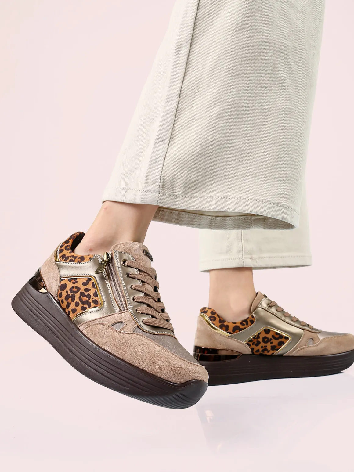 Inblu Sneakers donna con platform - marrone