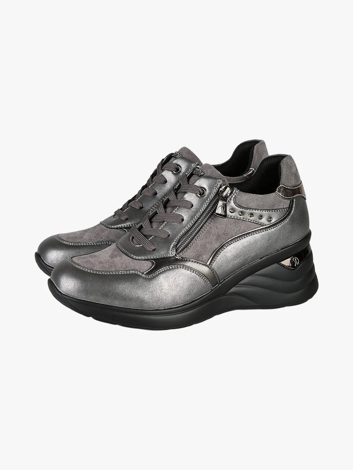 Inblu Sneakers donna con zeppa - grigio scuro