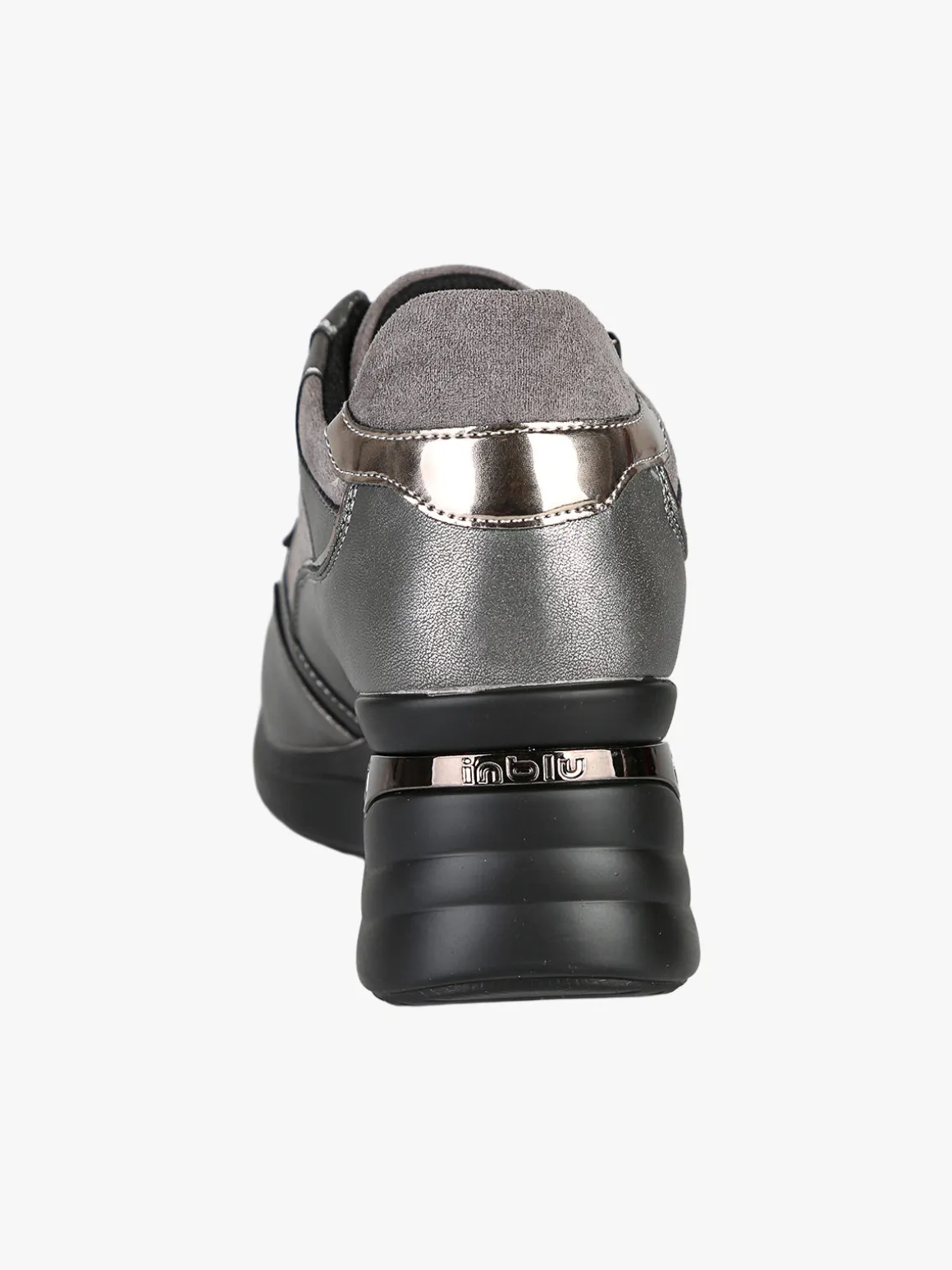 Inblu Sneakers donna con zeppa - grigio scuro