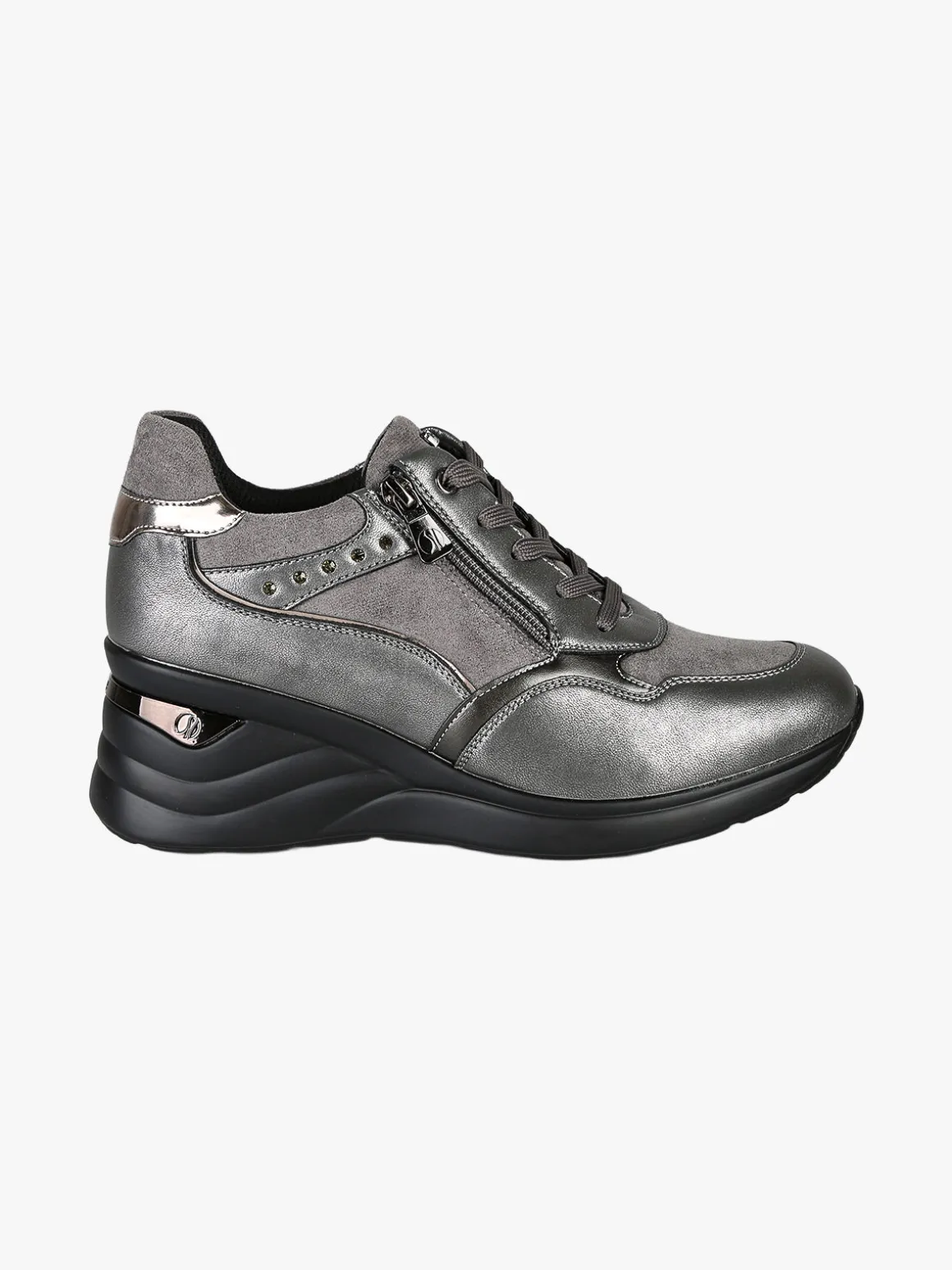 Inblu Sneakers donna con zeppa - grigio scuro