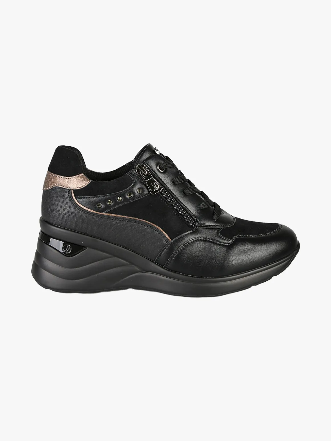 Inblu Sneakers donna con zeppa - nero