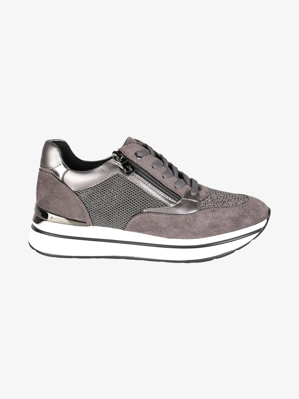 Inblu Sneakers donna platform con zip e lacci