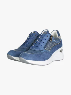 Inblu Sneakers donna scamosciate con zeppa - jeans