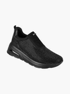 Inblu Sneakers donna slip on con zeppa e strass - nero