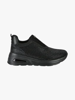 Inblu Sneakers donna slip on con zeppa e strass - nero