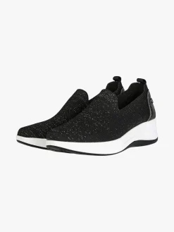 Inblu Sneakers donna slip on in maglia con zeppa - nero