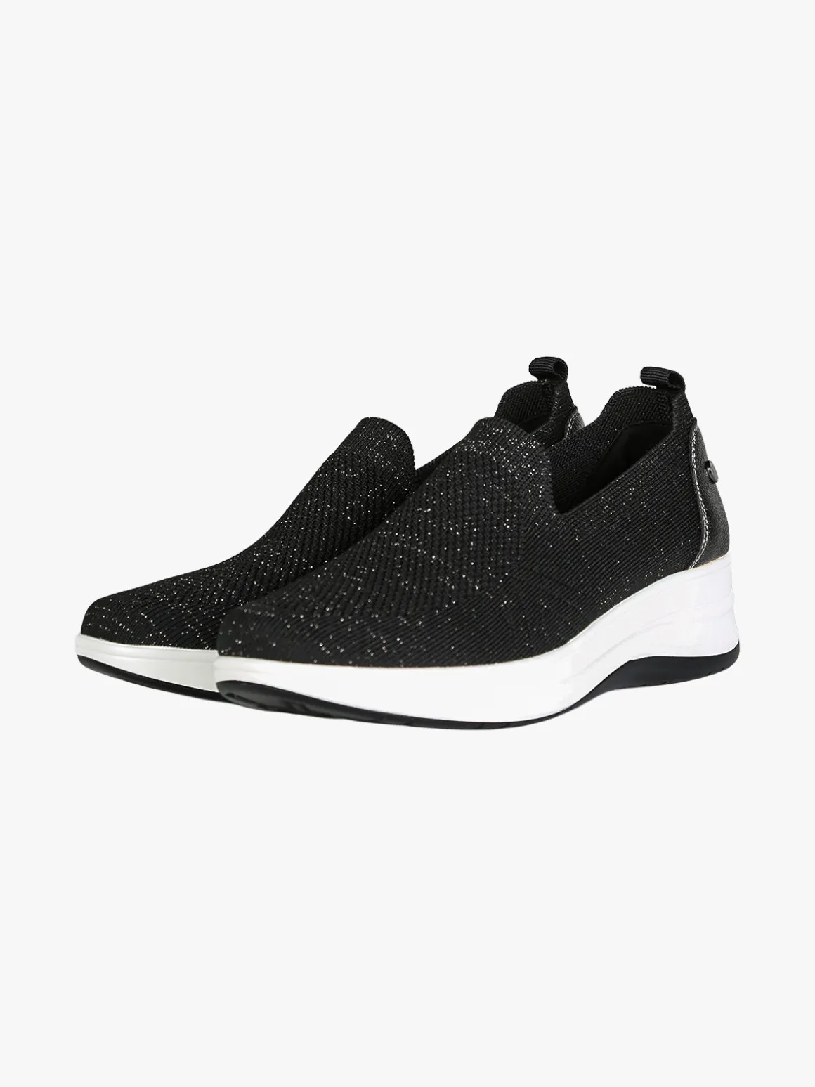 Inblu Sneakers donna slip on in maglia con zeppa - nero