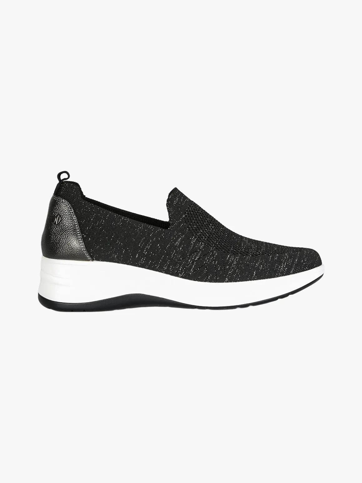 Inblu Sneakers donna slip on in maglia con zeppa - nero