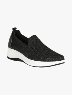 Inblu Sneakers donna slip on in maglia con zeppa - nero