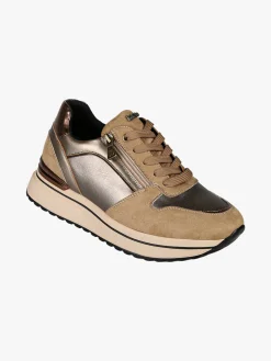 Inblu Sneakers donna stringate con platform e zip - marrone