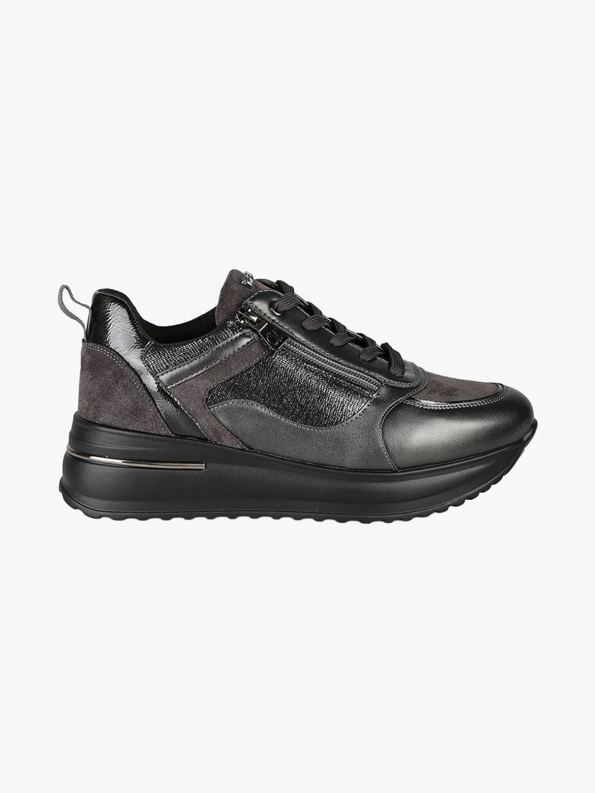Inblu Sneakers donna stringate con platform - grigio scuro