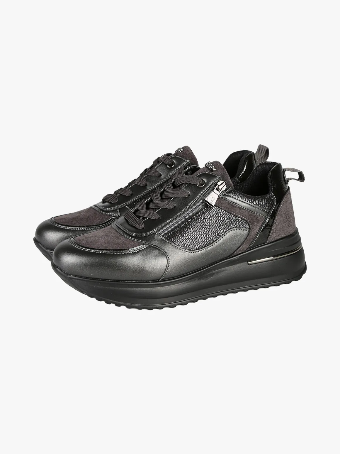 Inblu Sneakers donna stringate con platform - grigio scuro