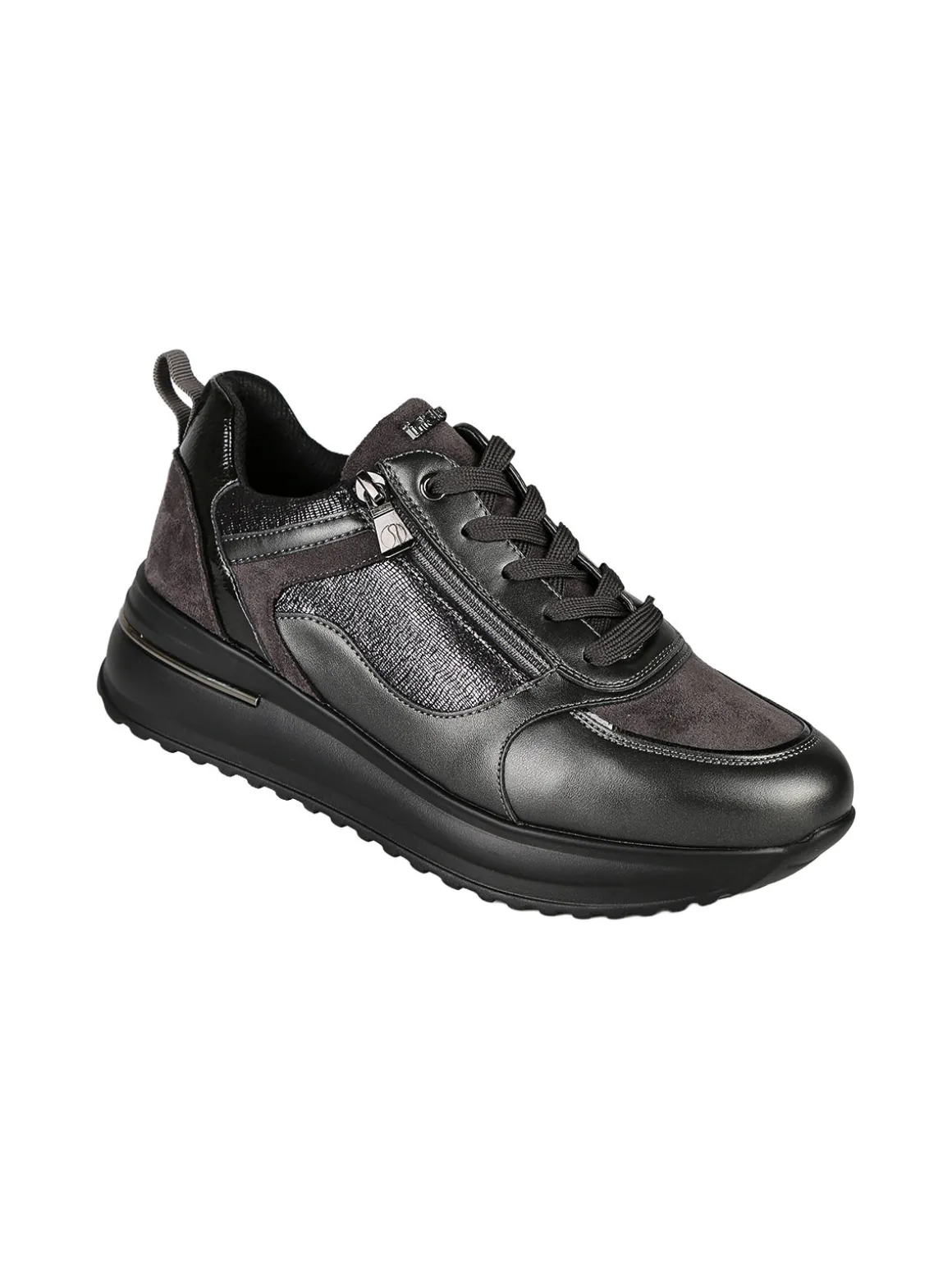 Inblu Sneakers donna stringate con platform - grigio scuro