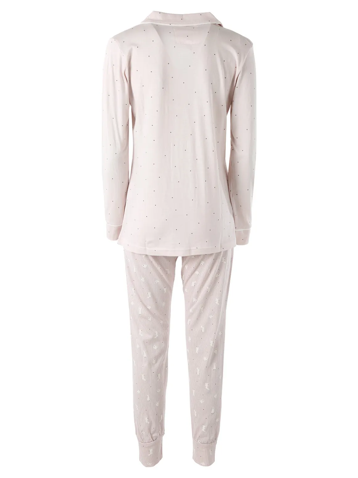 Infiore BUNNY Pigiama aperto da donna in cotone con bottoni - rosa