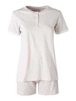Infiore BUNNY Pigiama corto da donna in cotone - lilla