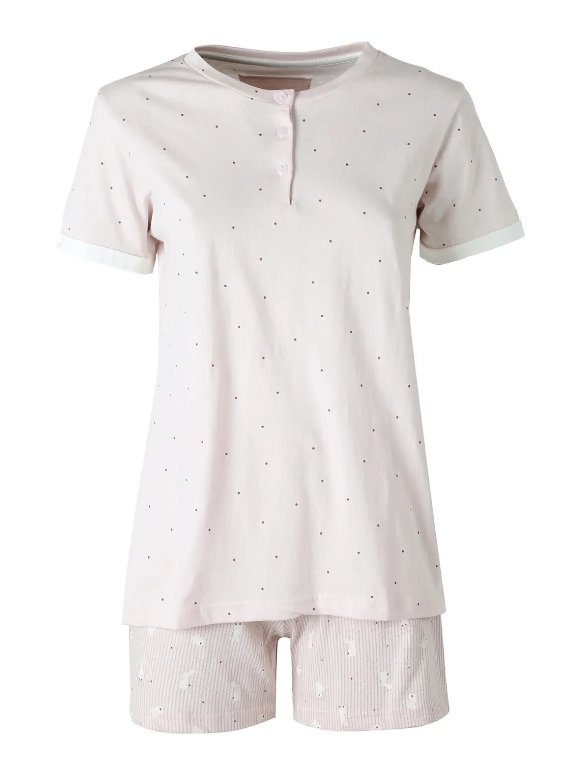 Infiore BUNNY Pigiama corto da donna in cotone - lilla