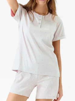 Infiore BUNNY Pigiama corto da donna in cotone - lilla
