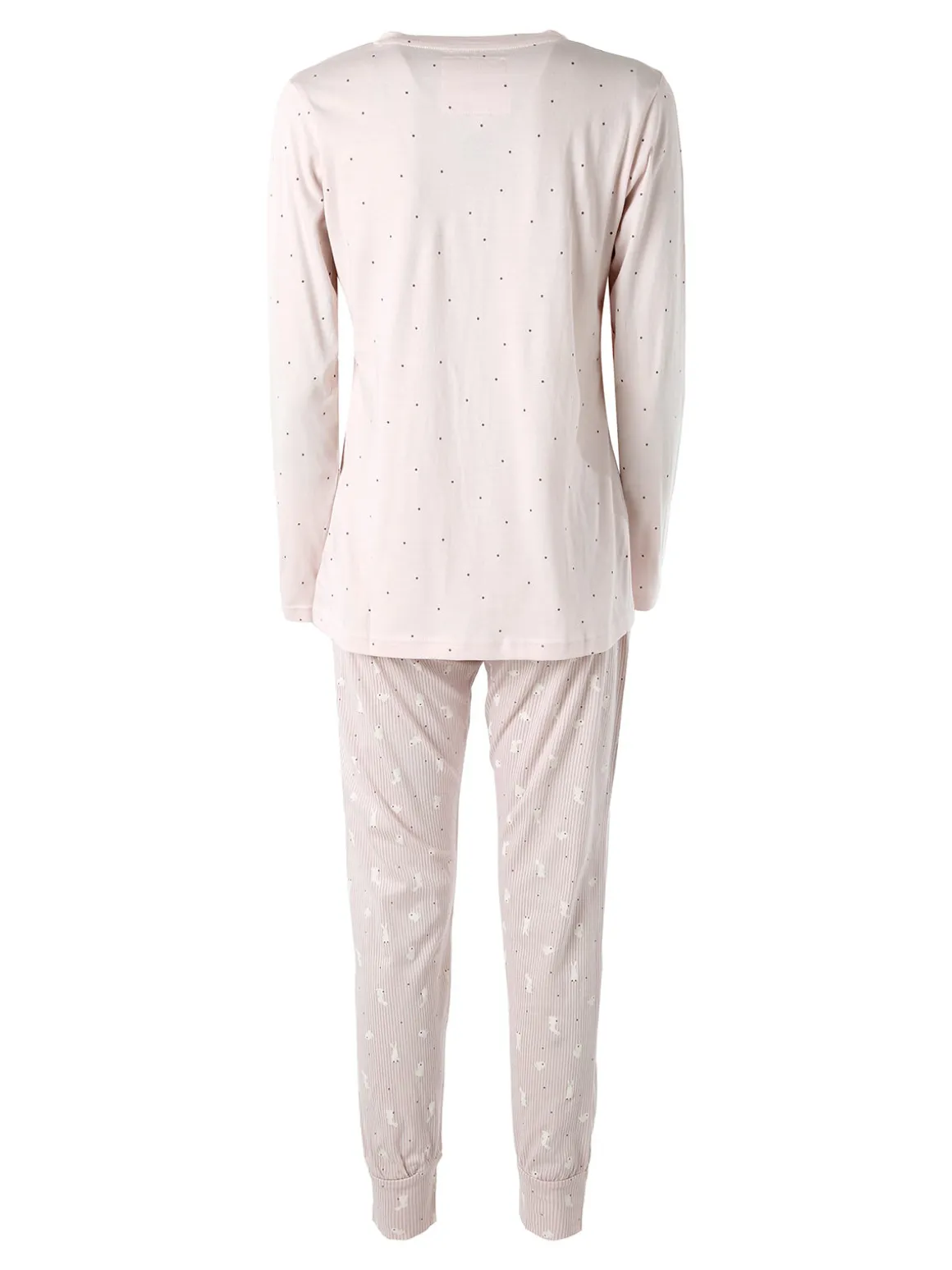 Infiore BUNNY Pigiama lungo da donna in cotone - rosa