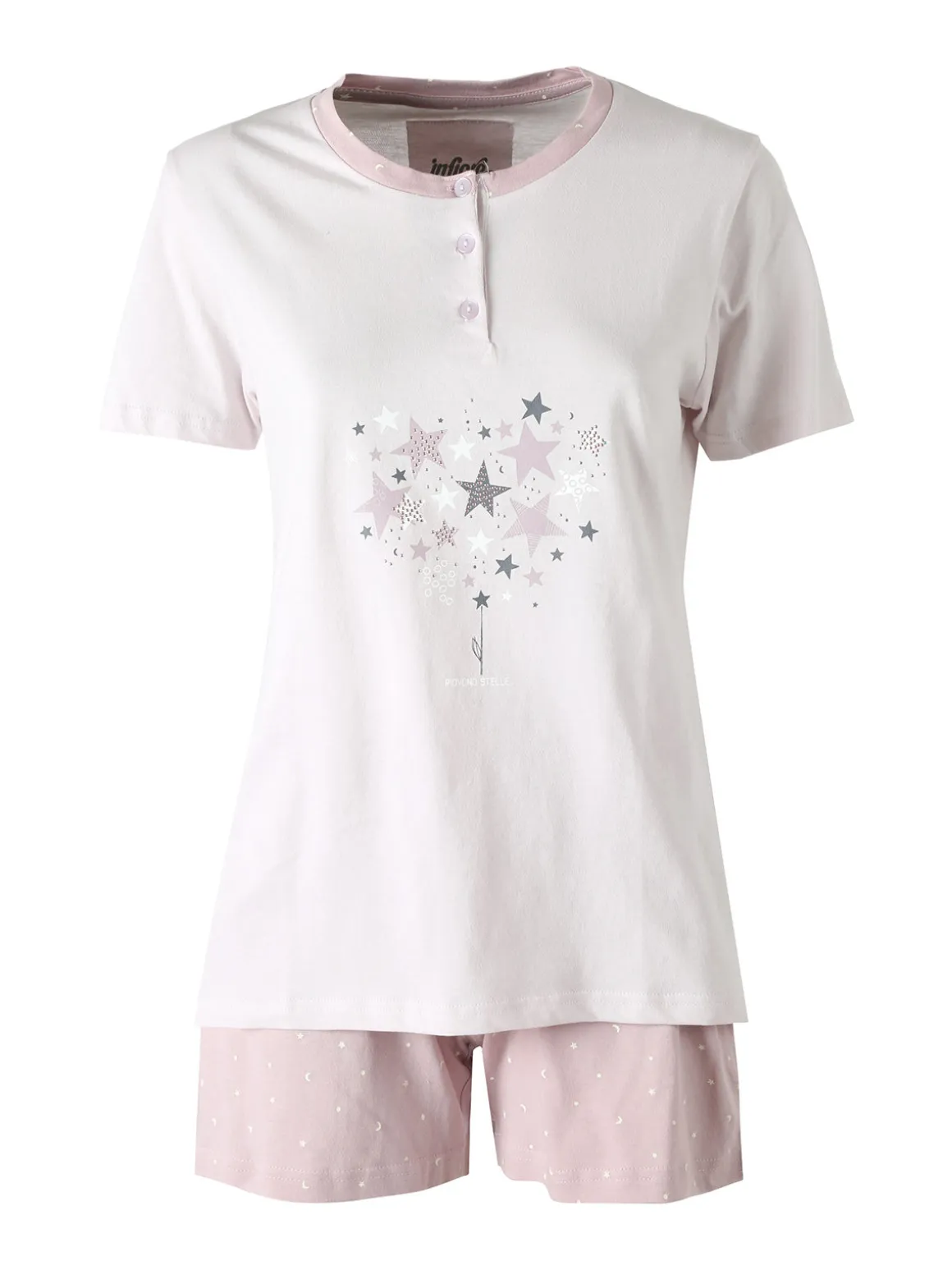 Infiore GALAXY Pigiama corto da donna in cotone - lilla