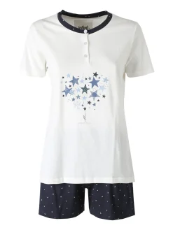 Infiore GALAXY Pigiama corto da donna in cotone - panna