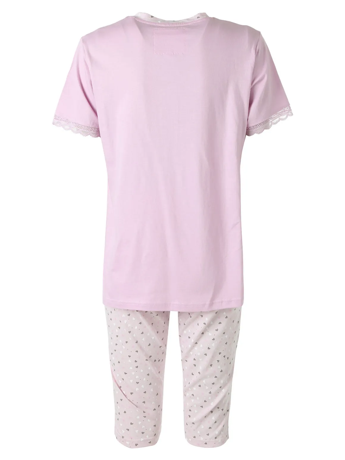 Infiore LOVELY Pigiama donna in cotone con t-shirt e pinocchietti - lilla
