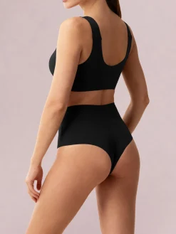 Infiore MICRO FIT 02707 Brasiliana a vita alta in microfibra - nero