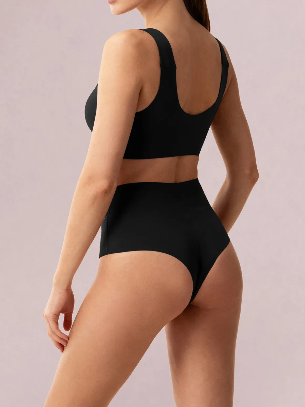 Infiore MICRO FIT 02707 Brasiliana a vita alta in microfibra - nero